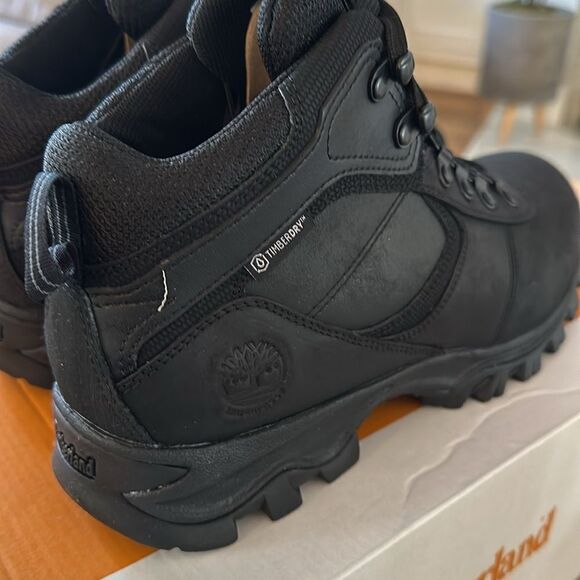 Timberland Men's Mt. Maddsen Mid Waterproof Hiking Boot Black NEW in Box - Picture 6 of 9